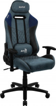 Кресло AEROCOOL текстиль/искусственная кожа, до 150 кг, механизм качания, поясничный упор, цвет: синий, DUKE Steel Blue (4710562751130)