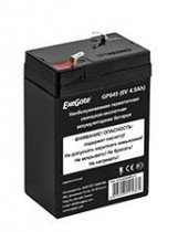 Аккумуляторная батарея EXEGATE ёмкость 4.5 Ач, напряжение 6 В, GP645, клеммы F1 (EX282948RUS)