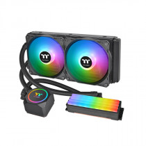 Жидкостная система охлаждения THERMALTAKE для процессора и памяти, СВО, Socket 115x/1200, 1356, 1366, 2011, 2011-3, 2066, AM2, AM2+, AM3, AM3+, AM4, FM1, FM2, FM2+, 2x120 мм, 500-1500 об/мин, разноцветная подсветка, Floe RC240 CPU & Memory AIO Liquid Cooler (CL-W271-PL12SW-A)