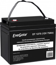 Аккумуляторная батарея EXEGATE DT 1275 (12V 75Ah, под болт М6) (EX282983RUS)