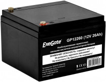 Аккумуляторная батарея EXEGATE ёмкость 26 Ач, напряжение 12 В, GP12260, под болт М5 (EX282972RUS)