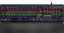 Клавиатура DEFENDER проводная, механическая, переключатели Juxian Blue, цифровой блок, подсветка клавиш, USB, Reborn GK-165DL, чёрный (45165)