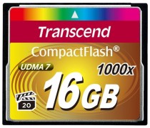 Карта памяти TRANSCEND 16 Гб, Compact Flash, чтение: 160 Мб/с, запись: 70 Мб/с, 1000 x (TS16GCF1000)