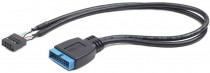 Переходник CABLEXPERT внутренний USB2 - USB3 кабель, 9pin/19pin, 0.3m (CC-U3U2-01)