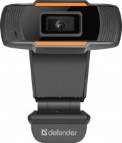 Веб камера DEFENDER 1280x720, USB 2.0, 2 млн пикс., фиксированная фокусировка, встроенный микрофон, крепление на мониторе, G-lens 2579 HD (63179)