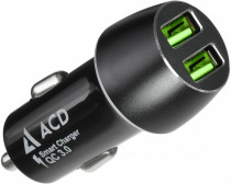 АЗУ ACD 36 Вт, 2x USB, быстрая зарядка (ACD-С362Q-V1B)