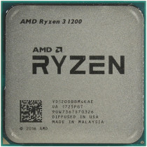 Процессор AMD Socket AM4, Ryzen 3 1200, 4-ядерный, 3100 МГц, Turbo: 3400 МГц, Pinnacle Ridge, Кэш L2 - 2 Мб, Кэш L3 - 8 Мб, 12 нм, 65 Вт, OEM 12нм (YD1200BBM4KAF)