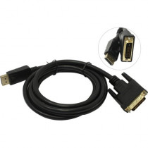 Кабель CABLEXPERT DisplayPort-DVI Gembird/ 1.8м, 20М/25М, черный, экран, пакет (CC-DPM-DVIM-6/1.8M)