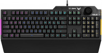 Клавиатура ASUS проводная, мембранная, цифровой блок, подсветка клавиш, USB, TUF Gaming K1 Black, чёрный (90MP01X0-BKRA00)