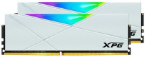 Комплект памяти ADATA 16 Гб, 2 модуля DDR-4, 33000 Мб/с, CL19, 1.5 В, радиатор, подсветка, 4133MHz, XPG Spectrix D50 RGB White, 2x8Gb KIT (AX4U41338G19J-DW50)