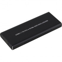 Внешний корпус ORIENT USB 3.1 Gen2 для SSD M.2 NVMe 2230/2242/2260/2280 M-Key, PCIe Gen3x2 (JMS583), до 10 GB/s, поддержка UAPS,TRIM, разъем USB3.1 Type-C + кабель USB3.1 Type-A, черный (30900) (3550U3)