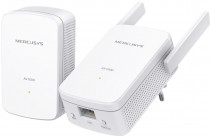Powerline адаптер MERCUSYS комплект гигабитных Wi-Fi, 300 Мбит/с, дальность до 300 метров по электросети (Mercusys MP510 KIT)