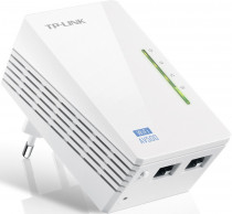 Powerline адаптер TP-LINK стандарт Wi-Fi: 802.11 b, a, g, n, макс. скорость беспроводного соединения: 300 Мбит/с, количество LAN-портов: 2, размеры 94x40x54 мм (TL-WPA4220)