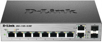 Коммутатор D-LINK управляемый, 8 портов Ethernet 1 Гбит/с, 2 uplink/стек/SFP (до 1 Гбит/с), установка в стойку, 16 МБ встроенная память, 128 МБ RAM (DGS-1100-10/ME/A2A)