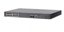 Коммутатор DAHUA управляемый, уровень 2, 18 портов Ethernet 1 Гбит/с, 2 uplink/стек/SFP (до 1 Гбит/с), поддержка PoE/PoE+, установка в стойку (DH-PFS4218-16GT-240)