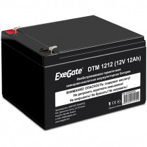 Аккумуляторная батарея EXEGATE ёмкость 12 Ач, напряжение 12 В, DTM 1212, клеммы F2 (EX282967RUS)