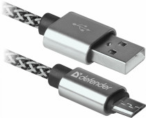 Кабель DEFENDER USB USB08-03T PRO USB2.0 Белый, AM-MicroBM, 1m, 2.1A (87803)