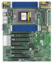 Материнская плата серверная SUPERMICRO Socket SP3, память: 8 x DDR4 DIMM (3200 МГц), M.2: 2 x PCI-E, PCI-E x16: 5 слотов, 4 x USB 3.0, D-Sub, ATX (MBD-H12SSL-NT-B)