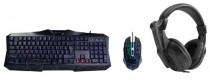 Игровой набор OKLICK клавиатура + мышь + гарнитура, проводной, чёрный (HS-HKM100G)