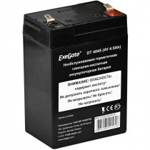 Аккумуляторная батарея EXEGATE ёмкость 4.5 Ач, напряжение 4 В, DT 4045, клеммы F1 (EX282943RUS)