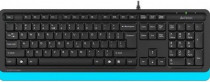 Клавиатура A4TECH проводная, мембранная, цифровой блок, USB, Fstyler FK10, чёрный, синий (FK10 BLUE)