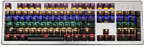 Клавиатура OKLICK проводная, механическая, цифровой блок, подсветка клавиш, USB, Оклик 970G Dark Knight, серебристый (Oklick 970G)