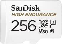 Карта памяти SANDISK 256 Гб, microSDXC, чтение: 100 Мб/с, запись: 40 Мб/с, V30, High Endurance (SDSQQNR-256G-GN6IA)