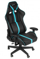 Кресло A4TECH искусственная кожа, до 120 кг, материал крестовины: пластик, механизм качания, поясничный упор, цвет: синий, чёрный (X7 GG-1200)