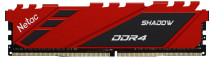 Память NETAC 8 Гб, DDR-4, 28800 Мб/с, CL18, 1.35 В, радиатор, 3600MHz, Shadow Red (NTSDD4P36SP-08R)