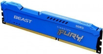 Память KINGSTON 8 Гб, DDR-3, 12800 Мб/с, CL10, 1.5 В, радиатор, 1600MHz, Fury Beast Blue (KF316C10B/8)