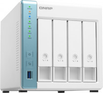 Сетевое хранилище (NAS) QNAP сетевой накопитель, настольный, мест под HDD: 4, оперативной памяти 1 ГБ DDR3, 2x1000 Мбит/с (TS-431K)