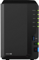 Сетевое хранилище (NAS) SYNOLOGY сетевой накопитель, настольный, мест под HDD: 2, оперативной памяти 2 ГБ DDR4, 2x1000 Мбит/с (DS220+)