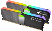 Комплект памяти THERMALTAKE 64 Гб, 2 модуля DDR-4, 28800 Мб/с, CL18-22-22-42, 1.35 В, XMP профиль, радиатор, подсветка, 3600MHz, TOUGHRAM XG RGB Black, 2x32Gb KIT (R016R432GX2-3600C18A)