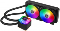Жидкостная система охлаждения SILVERSTONE для процессора, СВО, Socket 115x/1200, 1356, 1366, 2011, 2011-3, 2066, AM2, AM2+, AM3, AM3+, AM4, FM1, FM2, FM2+, TR4, sTRX4, SP3, 2x120 мм, 600-2200 об/мин, разноцветная подсветка, IceGem 240P (SST-IG240P-ARGB)