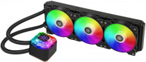 Жидкостная система охлаждения SILVERSTONE для процессора, СВО, Socket 115x/1200, 1356, 1366, 2011, 2011-3, 2066, AM2, AM2+, AM3, AM3+, AM4, FM1, FM2, FM2+, TR4, sTRX4, SP3, 3x120 мм, 600-2200 об/мин, разноцветная подсветка, IceGem 360 (SST-IG360-ARGB)