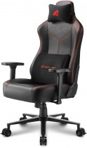 Кресло SHARKOON искусственная кожа, до 130 кг, материал крестовины: металл, механизм качания, поясничный упор, цвет: красный, чёрный, Shark Skiller SGS30 Black/Red (SGS30-BK/RD)