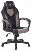 Кресло ZOMBIE искусственная кожа, до 181 кг, материал крестовины: пластик, механизм качания, цвет: серый, чёрный, Game 17 Black/Grey (ZOMBIE GAME 17 GREY)