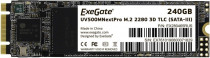 SSD накопитель EXEGATE 240 Гб, внутренний SSD, M.2, 2280, SATA-III, чтение: 561 Мб/сек, запись: 500 Мб/сек, TLC, NextPro UV500TS240 (EX280465RUS)