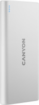 Внешний аккумулятор CANYON 10000 мАч, выход: 2xUSB, вход: Lightning, microUSB, White (CNE-CPB1008W)