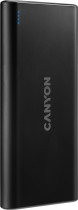 Внешний аккумулятор CANYON 10000 мАч, выход: 2xUSB, вход: Lightning, microUSB, Black (CNE-CPB1008B)