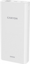 Внешний аккумулятор CANYON 20000 мАч, выход: 2xUSB, вход: microUSB, USB Type-C, CNE-CPB2001 White (CNE-CPB2001W)