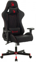 Кресло A4TECH текстиль, до 150 кг, материал крестовины: металл, поясничный упор, механизм качания, цвет: чёрный (BLOODY GC-850)