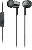 Гарнитура SONY проводные наушники с микрофоном, затычки, динамические излучатели, mini jack 3.5 мм, 5-24000 Гц, импеданс: 16 Ом, чёрный (MDR-EX155APB)