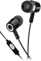 Гарнитура PERFEO проводные наушники с микрофоном, затычки, динамические излучатели, mini jack 3.5 мм, 20-20000 Гц, импеданс: 32 Ом, Alone Black, чёрный (PF_A4479)
