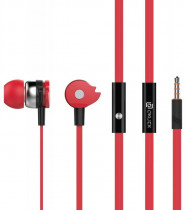 Гарнитура OKLICK проводные наушники с микрофоном, затычки, mini jack 3.5 мм, 20-20000 Гц, импеданс: 16 Ом, Оклик HS-S-210, красный (D1R Red)