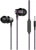 Гарнитура MORE CHOICE проводные наушники с микрофоном, затычки, динамические излучатели, mini jack 3.5 мм, G26 Purple, фиолетовый (G26P)