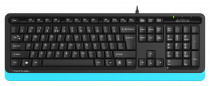Клавиатура A4TECH проводная, мембранная, цифровой блок, USB, Fstyler FKS10, чёный, голубой (FKS10 BLUE)