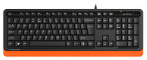 Клавиатура A4TECH проводная, мембранная, цифровой блок, USB, Fstyler FKS10, чёрный, оранжевый (FKS10 ORANGE)
