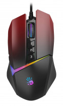Мышь A4TECH проводная, оптическая, 10000 dpi, USB, красный, чёрный (Bloody W60 Max Red)