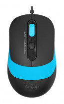 Мышь A4TECH проводная, оптическая, 1600 dpi, USB, Fstyler, голубой, чёрный (FM10 BLUE)